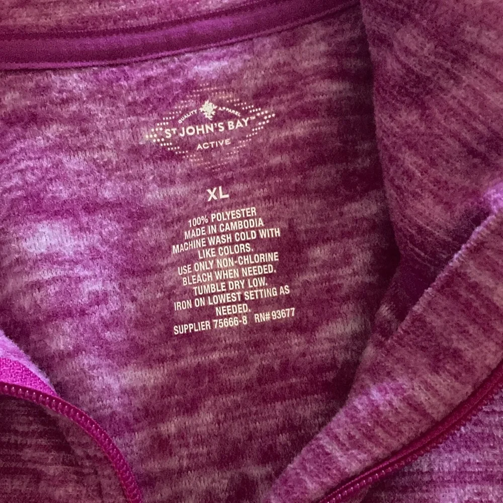 Women's Pink and Black Quarter-Zip Sweatershirt - Picture 1 of 3